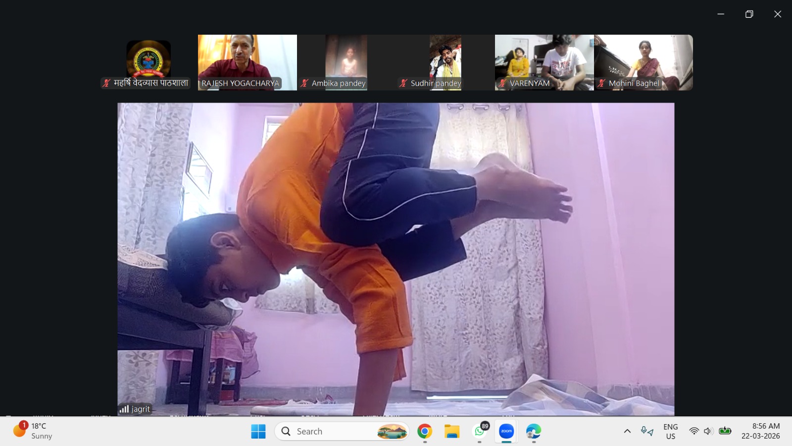 Children doing yoga